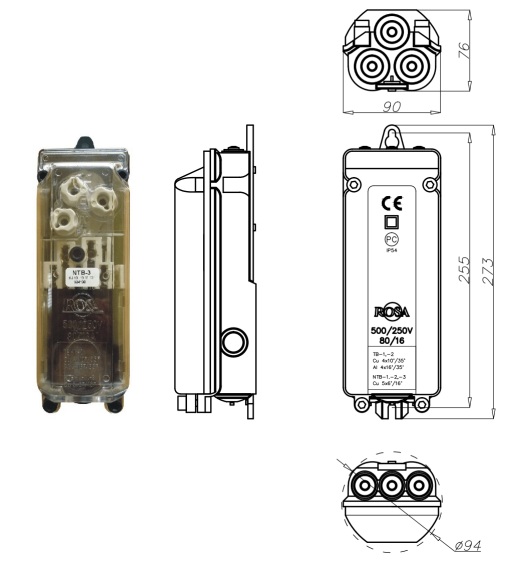 Cutie panou sigurante conexiuni ip65 pe tecuiala sau stalp